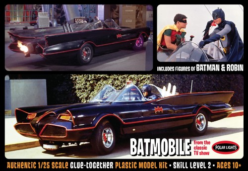 Batman 1966 Batmobile w/ Batman and Robin figures